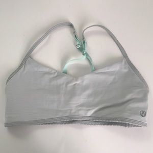 Grey/white/mint Barely There Lululemon Sports Bra